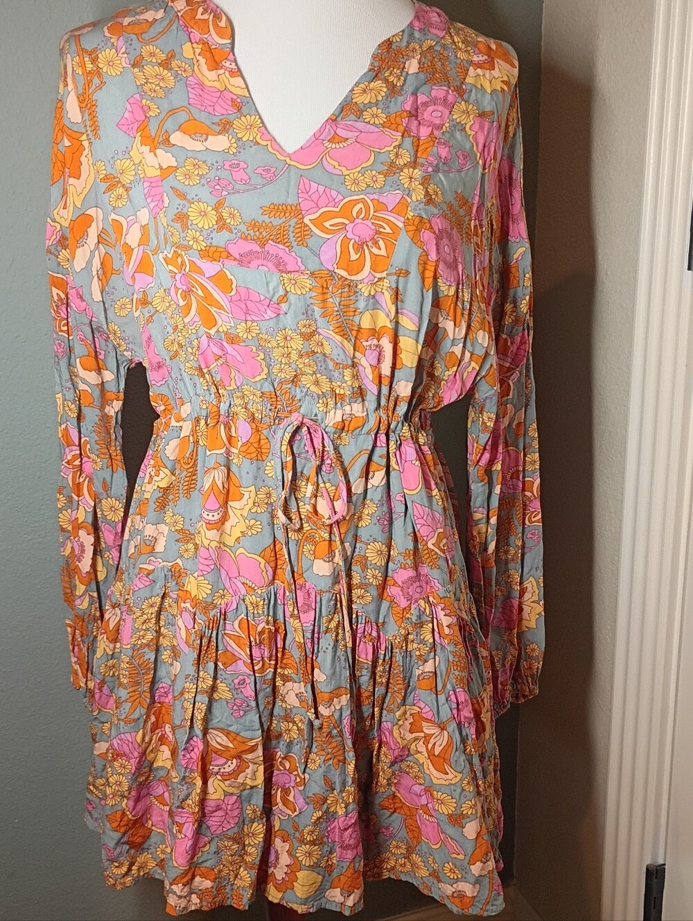 Entro Floral Long Sleeves Dress Med